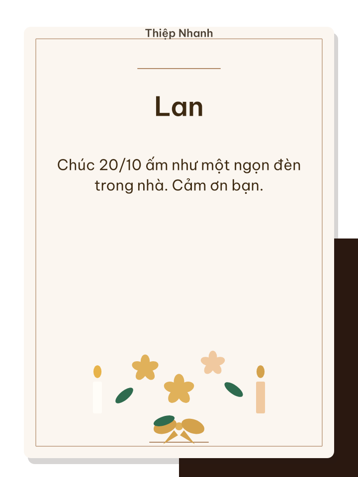 Thiệp 20/10 nến