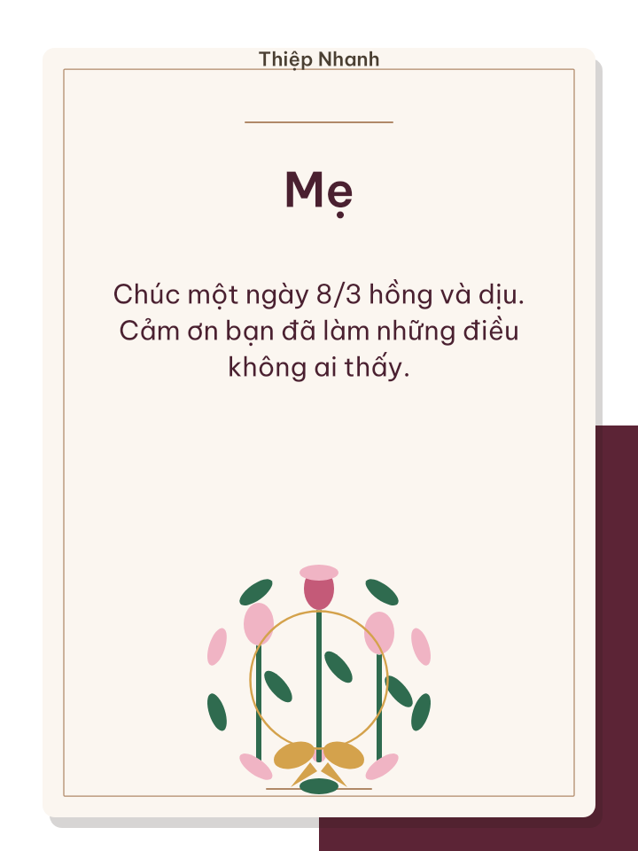 Thiệp 8/3 hồng