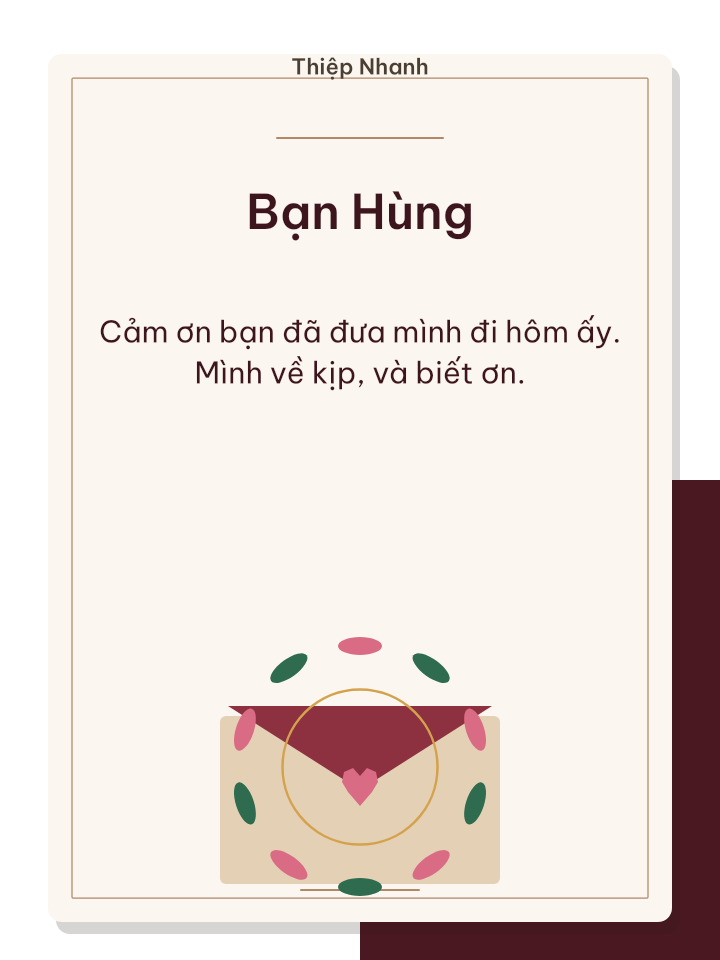 Thiệp cảm ơn đỏ