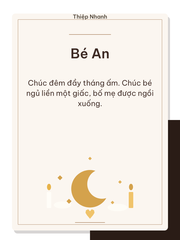 Thiệp đầy tháng nến