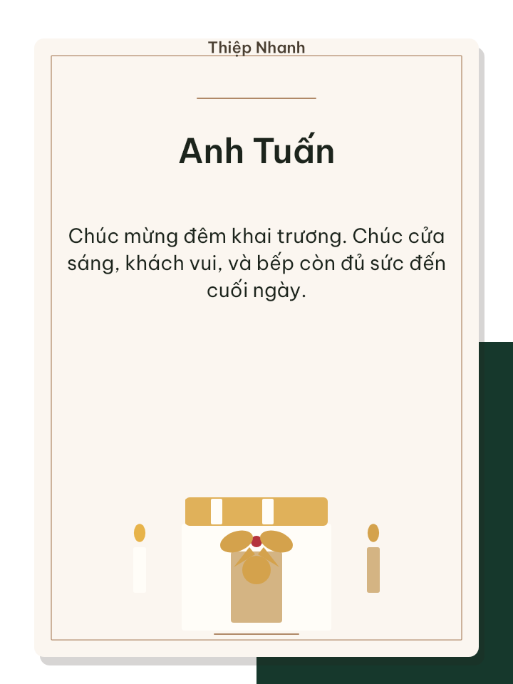 Thiệp khai trương nến