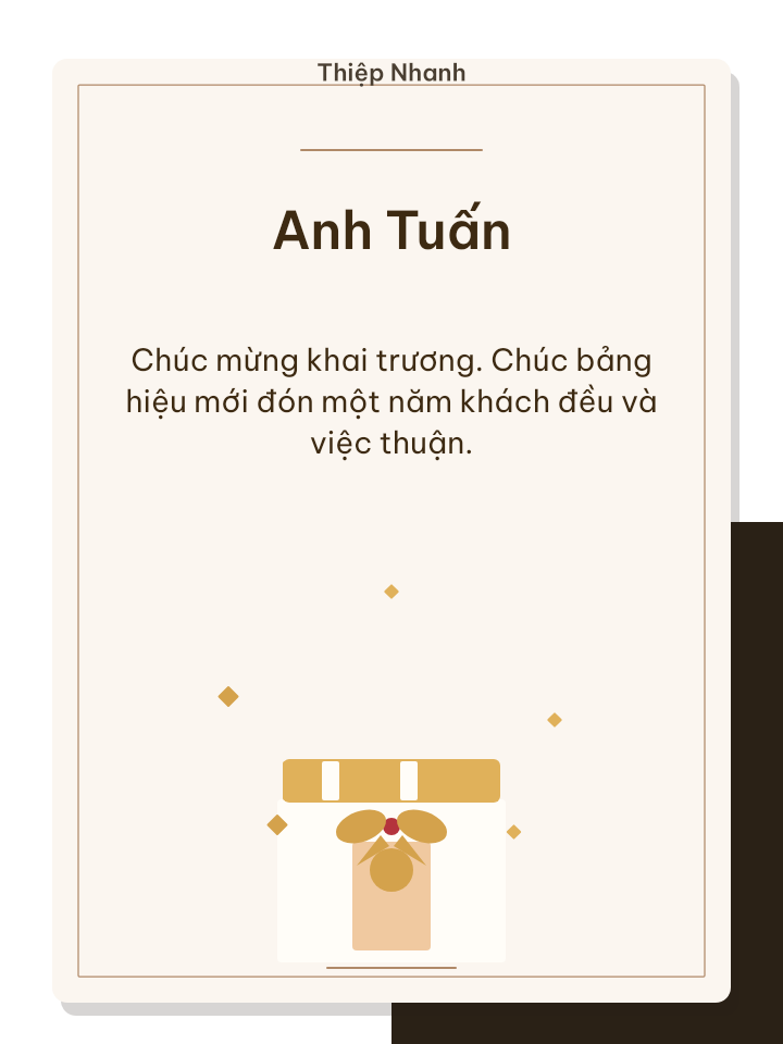 Thiệp khai trương vàng