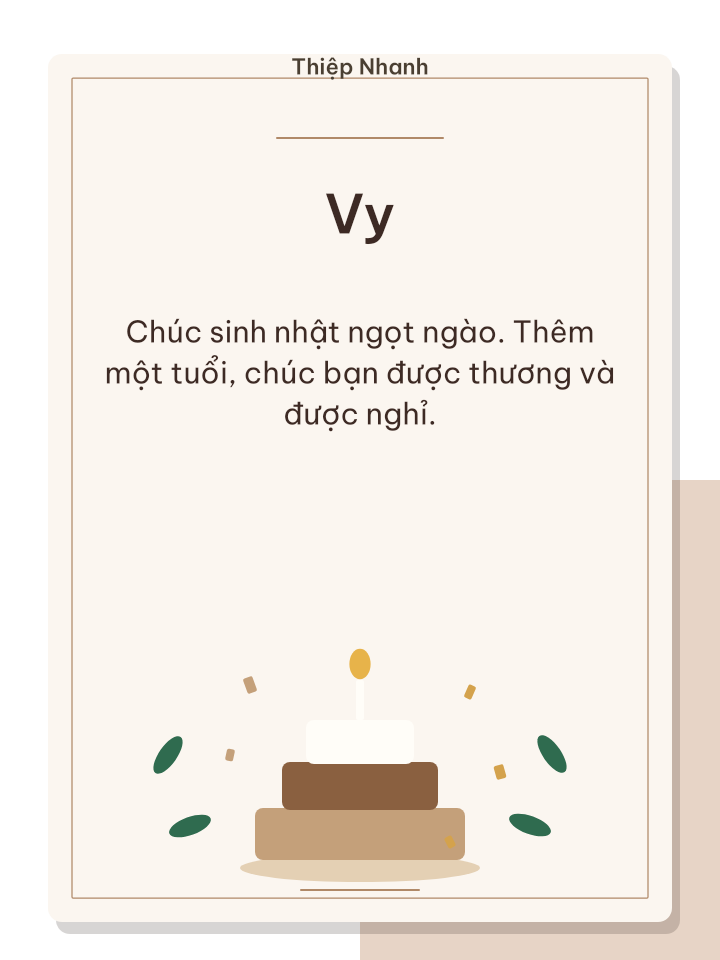 Thiệp sinh nhật kem